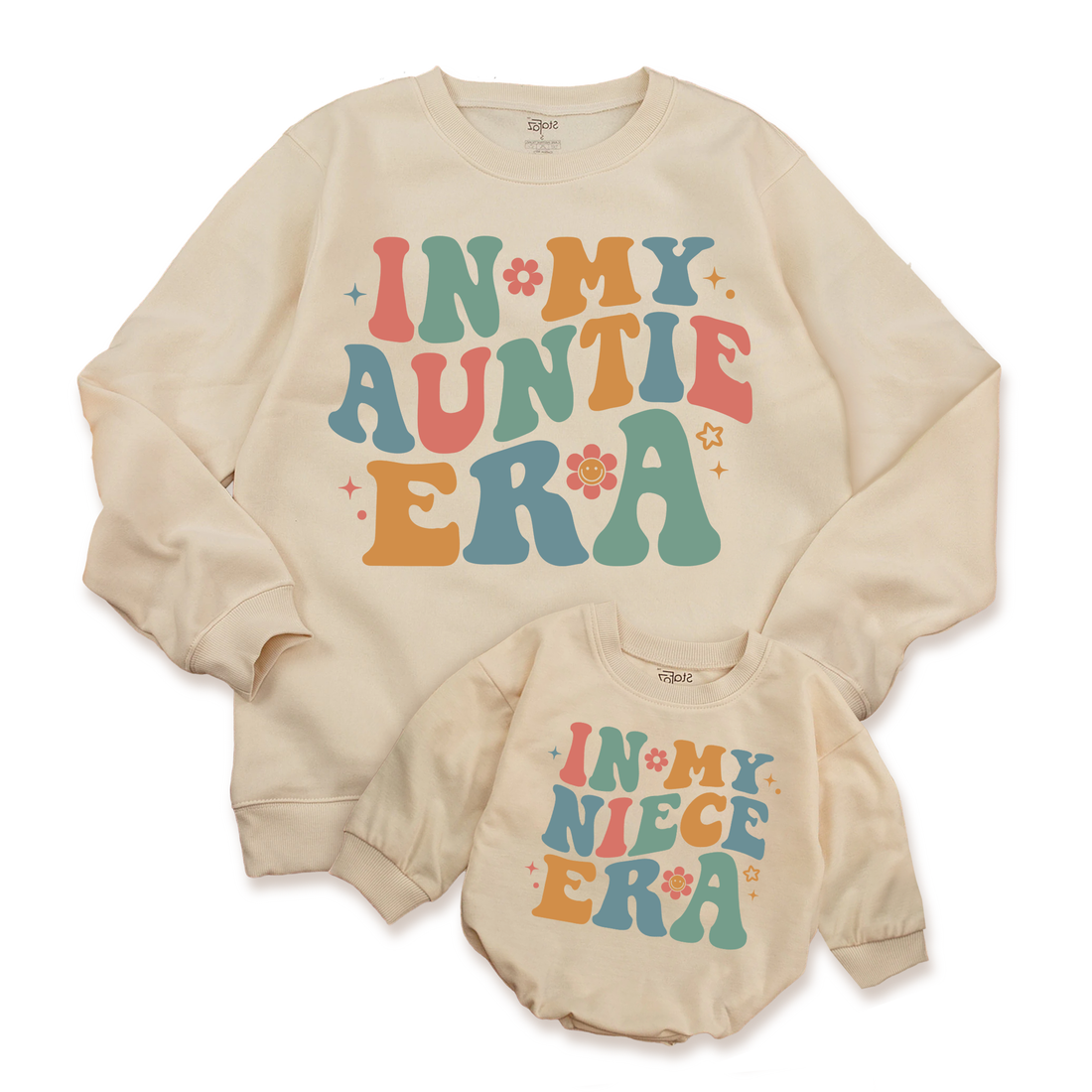 Celebrate Auntie Niece Era: Custom shirts and rompers for the special duo.
