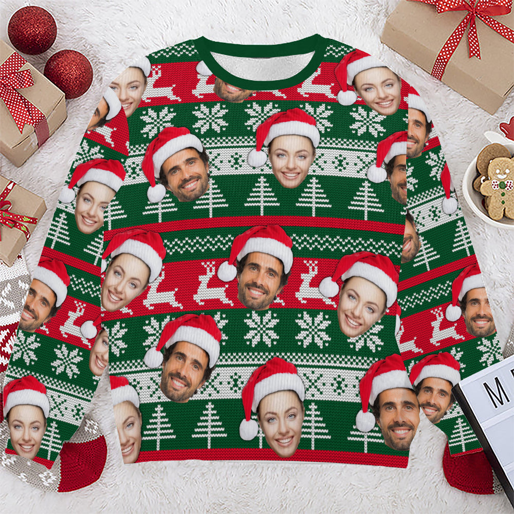 Personalized Gift Custom Ugly Christmas Sweater, Custom Face Crewneck Sweatshirt, Personalized Family Photo Sweater, Custom Gift for Men Women, Family Party Gifts Wool Sweater - LuthCreative