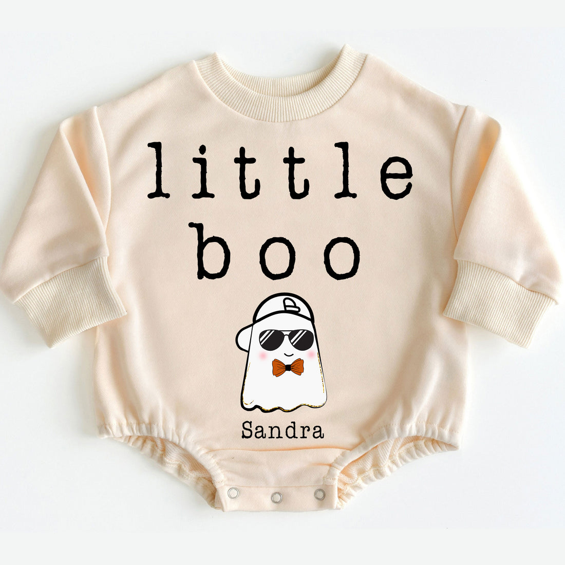 Romper Baby Long Sleeve Customize Little Boo - Personalized Custom Babysuit - Gift For Baby - LuthCreative