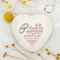Personalized Heart Jewelry Dish - 'To My Beautiful Wife' Gift - Wedding Heart Ring Dish - LuthCreative