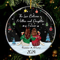 Personalized The Love Between a Mother and  Daughter is Forever 2024 Acrylic Ornament - LuthCreative
