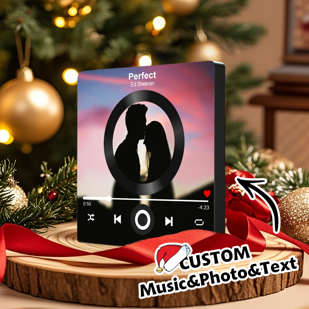 Personalized Music Player Photo Magnet | Custom Wedding Memory Fridge Gift for Couples