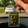 3D Style US Army Keychain - Custom Father's Day Gift for Him 