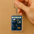 3D Style US Navy Keychain - Custom Father's Day Gift for Him Sailor Theme