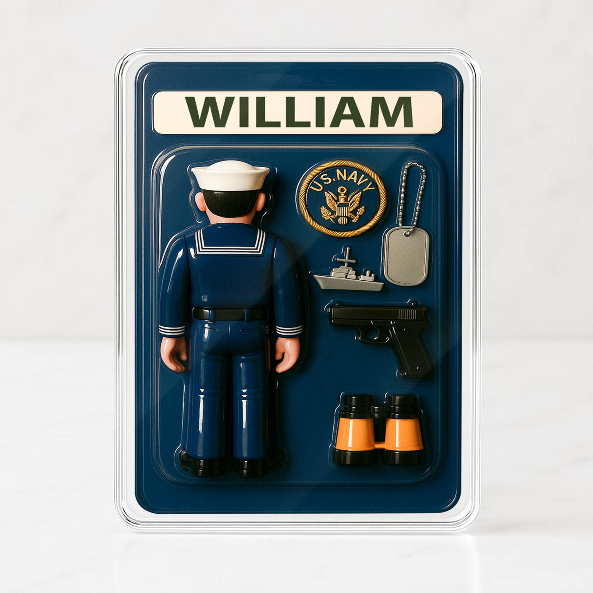 3D Style US Navy Plaque - Custom Father's Day Gift for Him Sailor Theme Acrylic