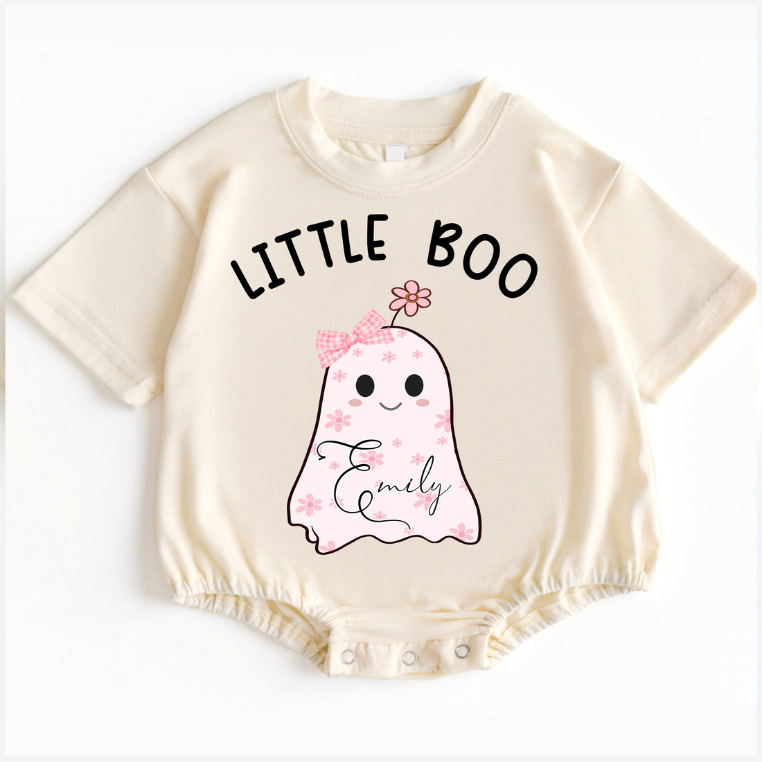 Romper Baby Long Sleeve Customize Little Boo Personalized Custom Babysuit - Gift For Baby - LuthCreative