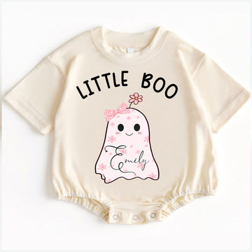 Romper Baby Long Sleeve Customize Little Boo Personalized Custom Babysuit - Gift For Baby - LuthCreative