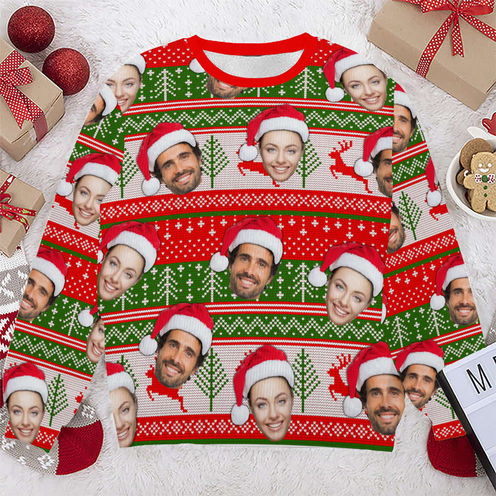 Personalized Gift Custom Ugly Christmas Sweater, Custom Face Crewneck Sweatshirt, Personalized Family Photo Sweater, Custom Gift for Men Women, Family Party Gifts Wool Sweater - LuthCreative