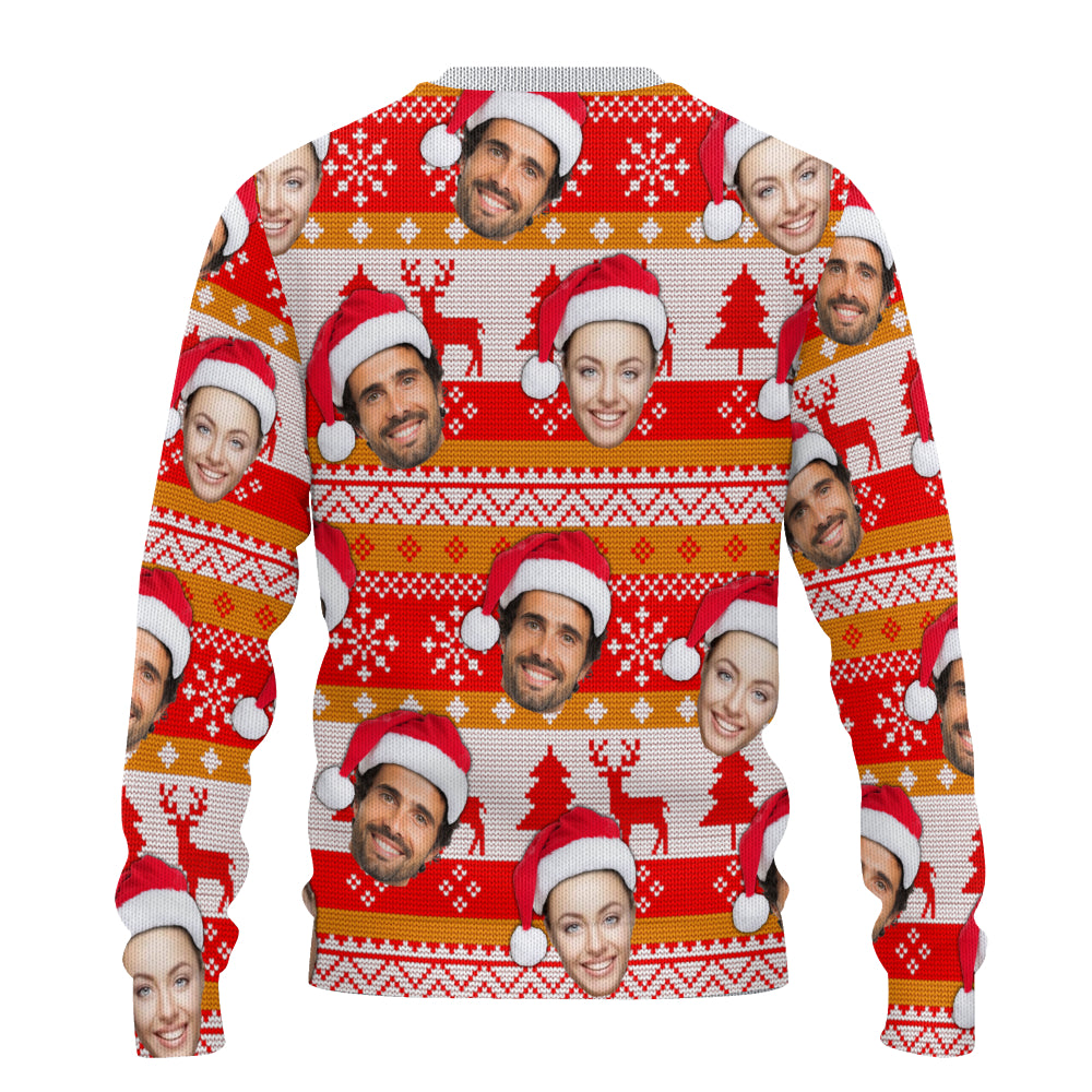 Personalized Gift Custom Ugly Christmas Sweater, Custom Face Crewneck Sweatshirt, Personalized Family Photo Sweater, Custom Gift for Men Women, Family Party Gifts Wool Sweater - LuthCreative