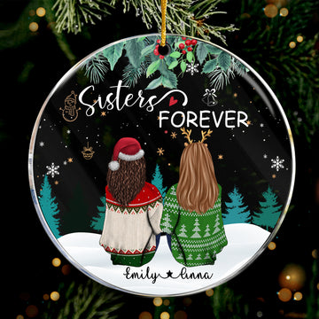 Personalized Sisters Forever Ornament, Sisters Ornament, Sibling Ornaments, Memorial Sisters, Besties Acrylic Ornament - LuthCreative