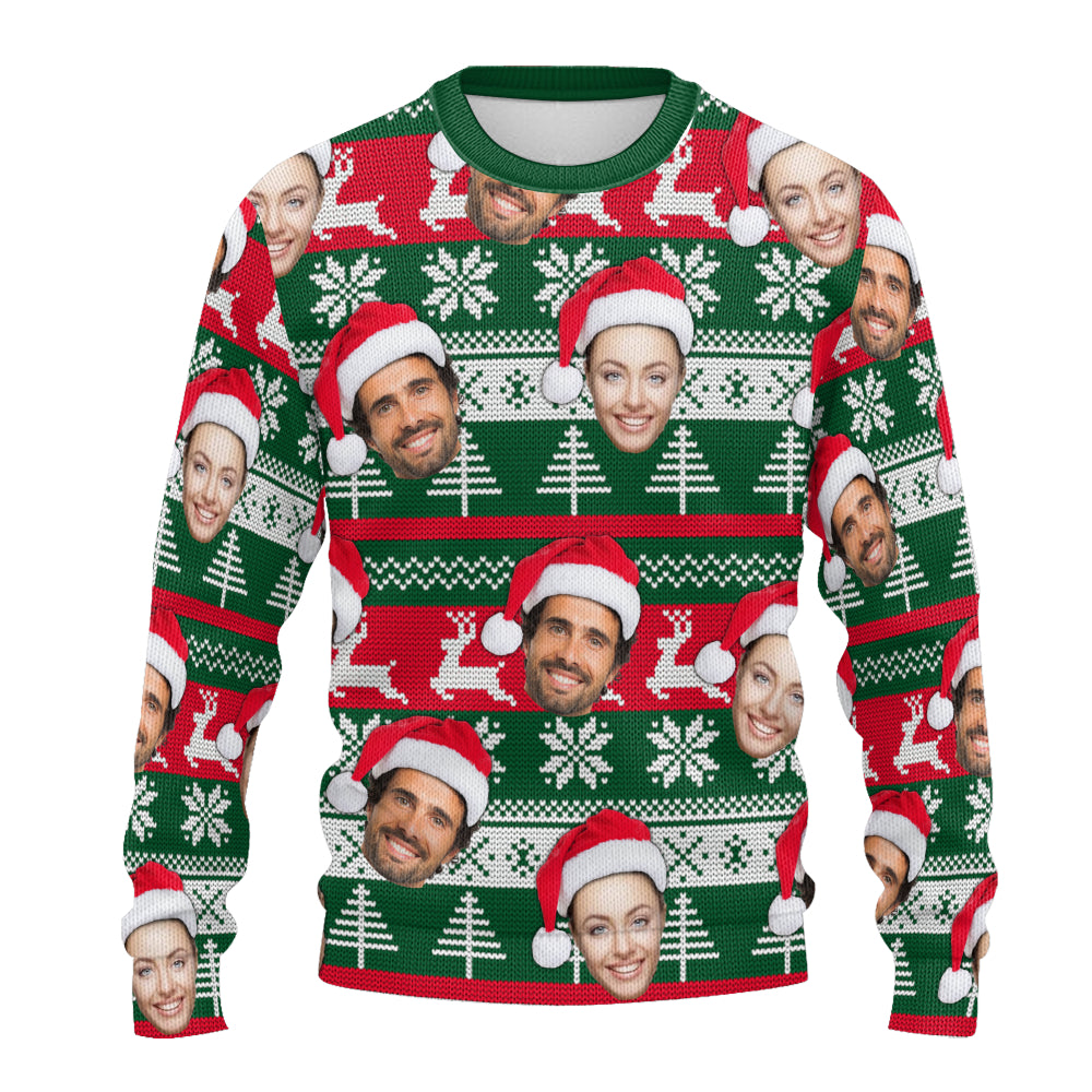 Personalized Gift Custom Ugly Christmas Sweater, Custom Face Crewneck Sweatshirt, Personalized Family Photo Sweater, Custom Gift for Men Women, Family Party Gifts Wool Sweater - LuthCreative