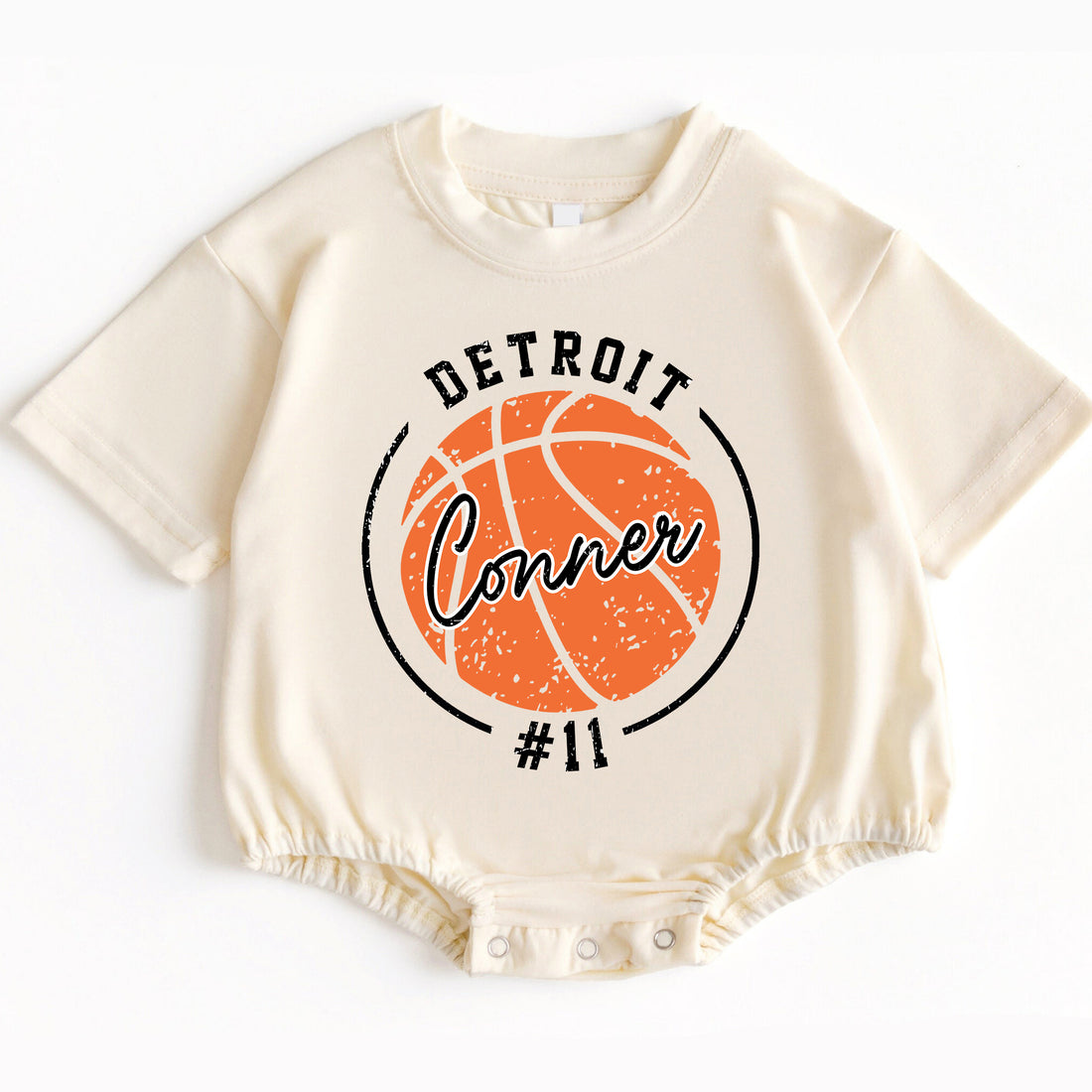 Custom Team Name with Basketball romper, Baby Basketball Onesies, Sports Bodysuits, Basketball baby - LuthCreative