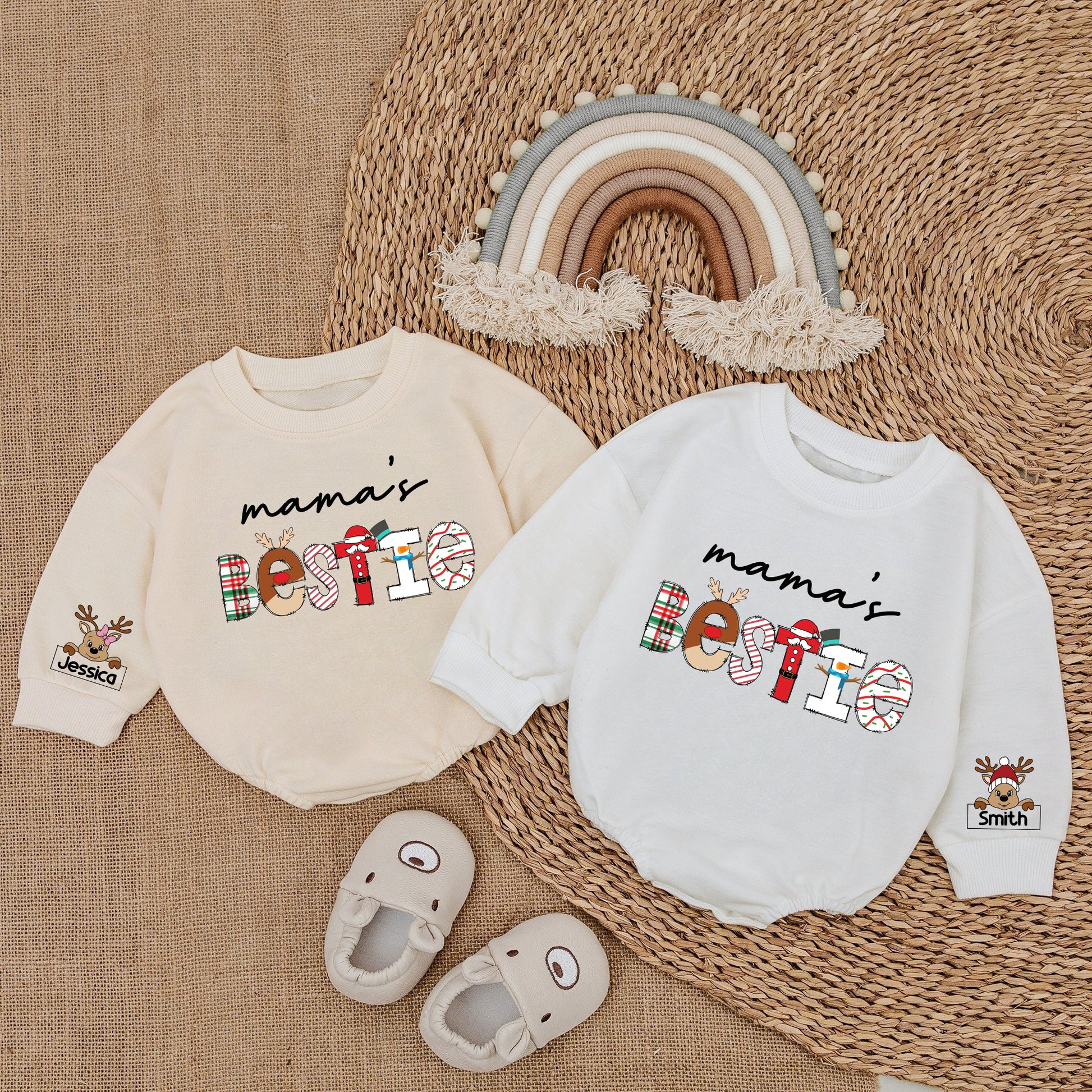 Baby Romper Long Sleeve Customize Mama's Bestie Personalized Custom Babysuit - Gift For Baby - LuthCreative