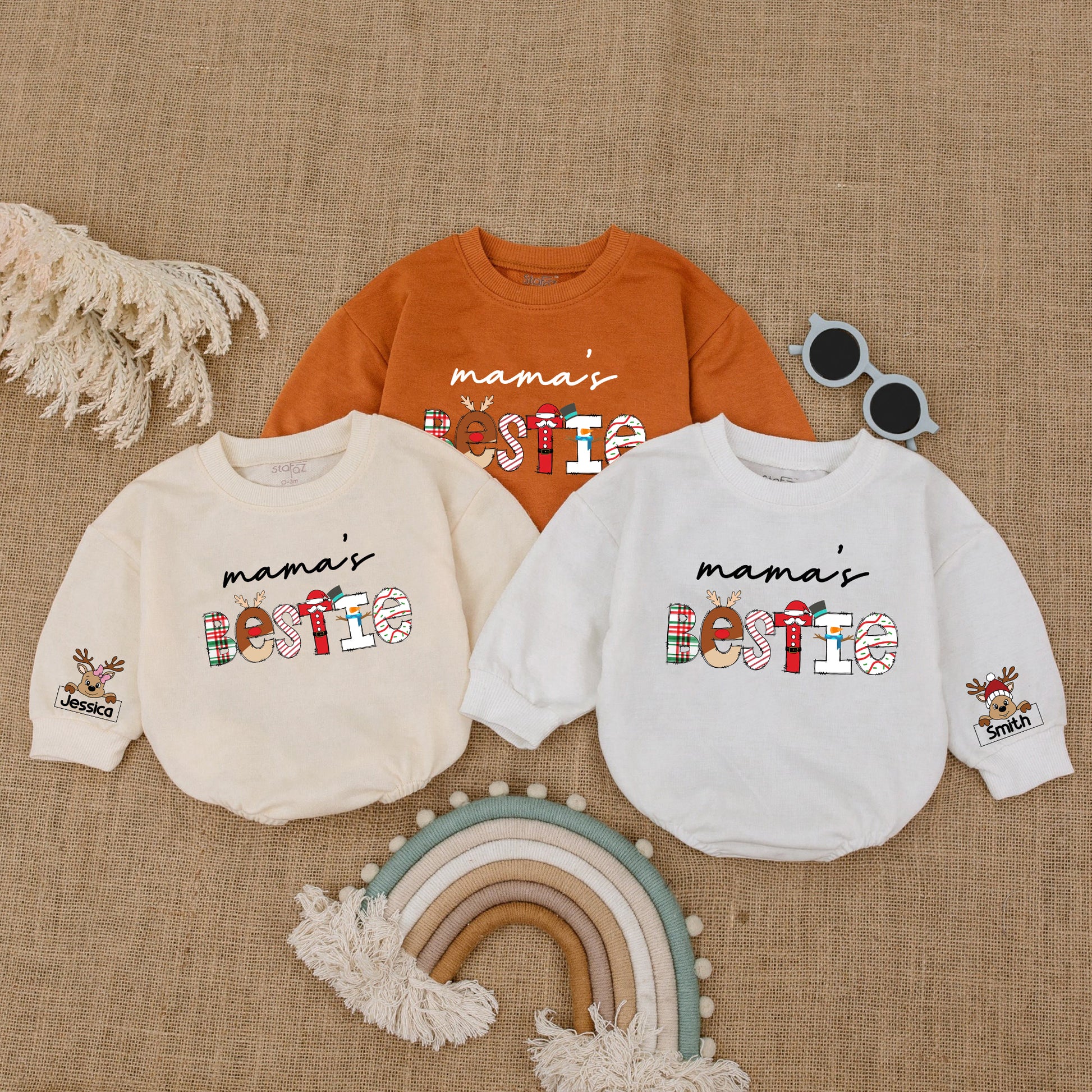Baby Romper Long Sleeve Customize Mama's Bestie Personalized Custom Babysuit - Gift For Baby - LuthCreative