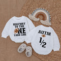 Baby Romper Long Sleeve Customize Halfway to the One Personalized Custom Babysuit - Gift For Baby - LuthCreative