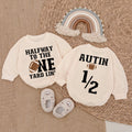 Baby Romper Long Sleeve Customize Halfway to the One Personalized Custom Babysuit - Gift For Baby - LuthCreative