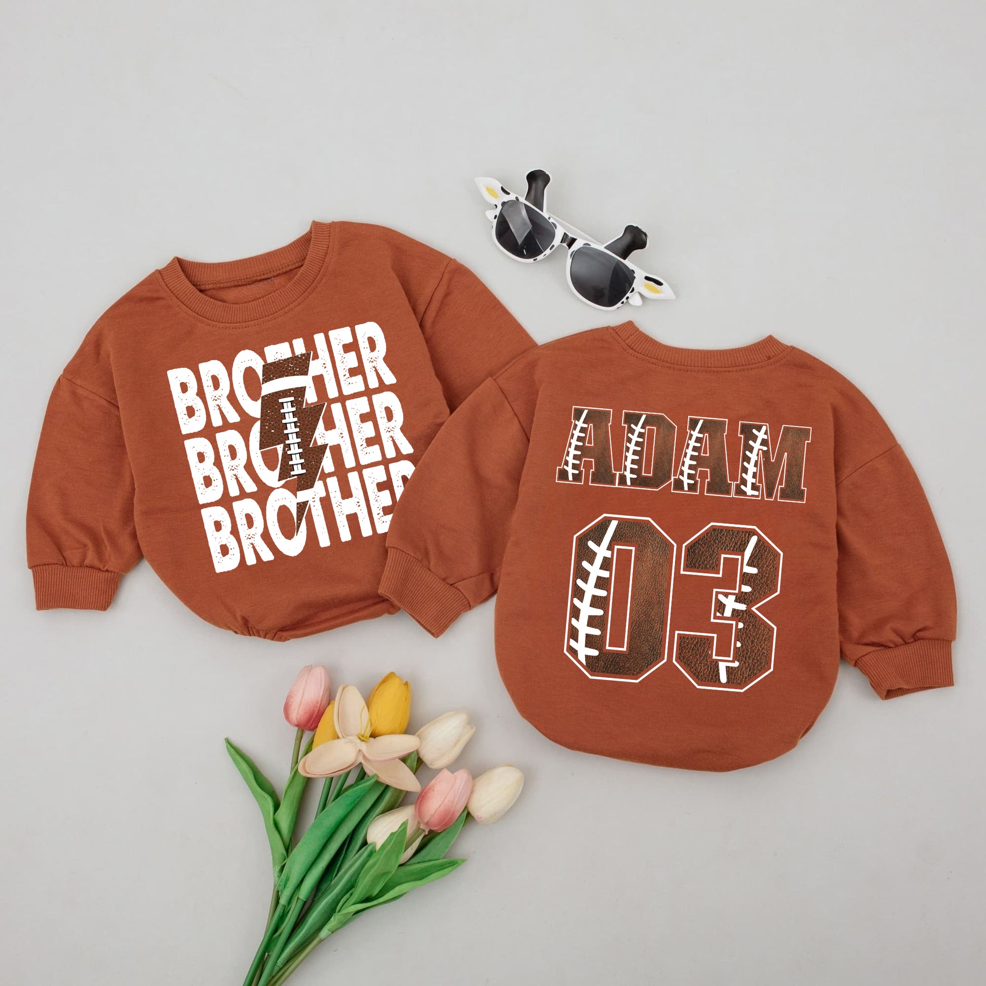 Baby Romper Long Sleeve Customize Brother Personalized Custom Babysuit - Gift For Baby - LuthCreative