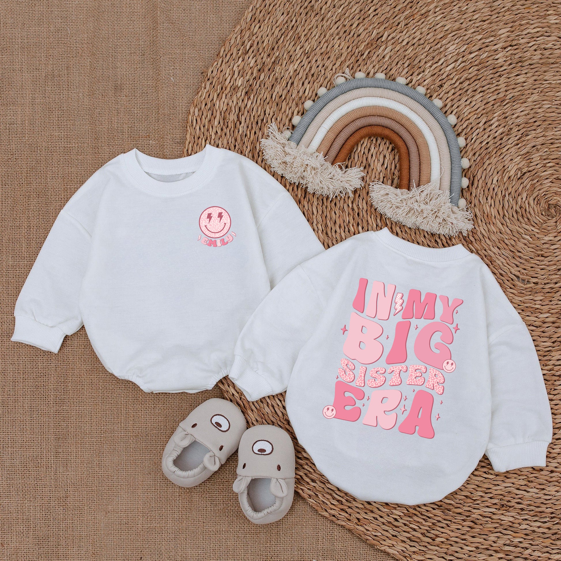 Baby Bodysuit Romper Long Sleeve Customize In My Big Sister Era Personalized Custom Babysuit - Gift For Baby - LuthCreative