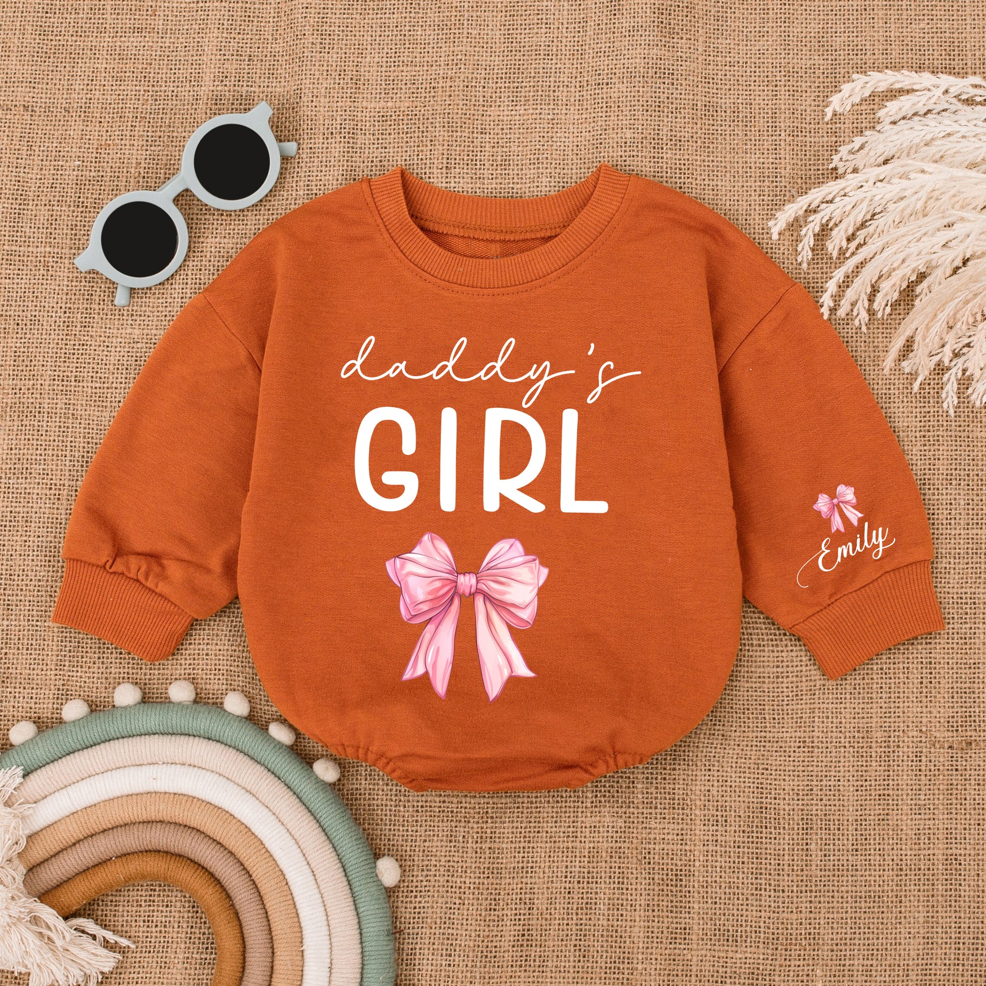 Baby Romper Long Sleeve Customize Daddy's Girl Personalized Custom Babysuit - Gift For Baby - LuthCreative