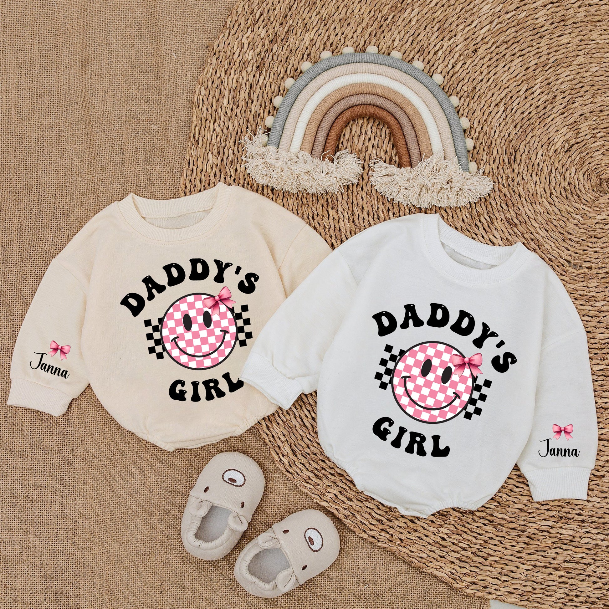 Baby Romper Long Sleeve Customize Daddy's Girl Personalized Custom Babysuit - Gift For Baby - LuthCreative