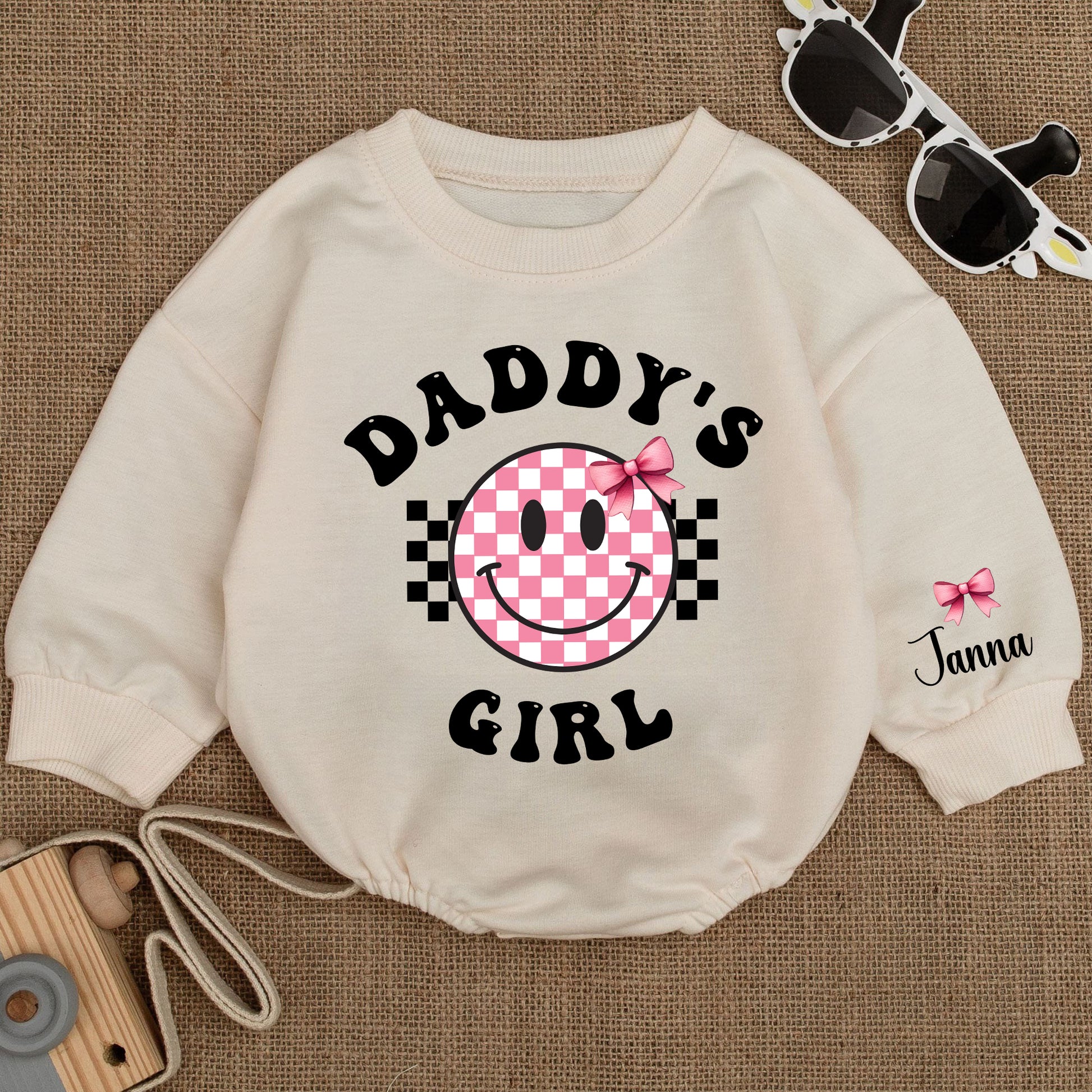 Baby Romper Long Sleeve Customize Daddy's Girl Personalized Custom Babysuit - Gift For Baby - LuthCreative