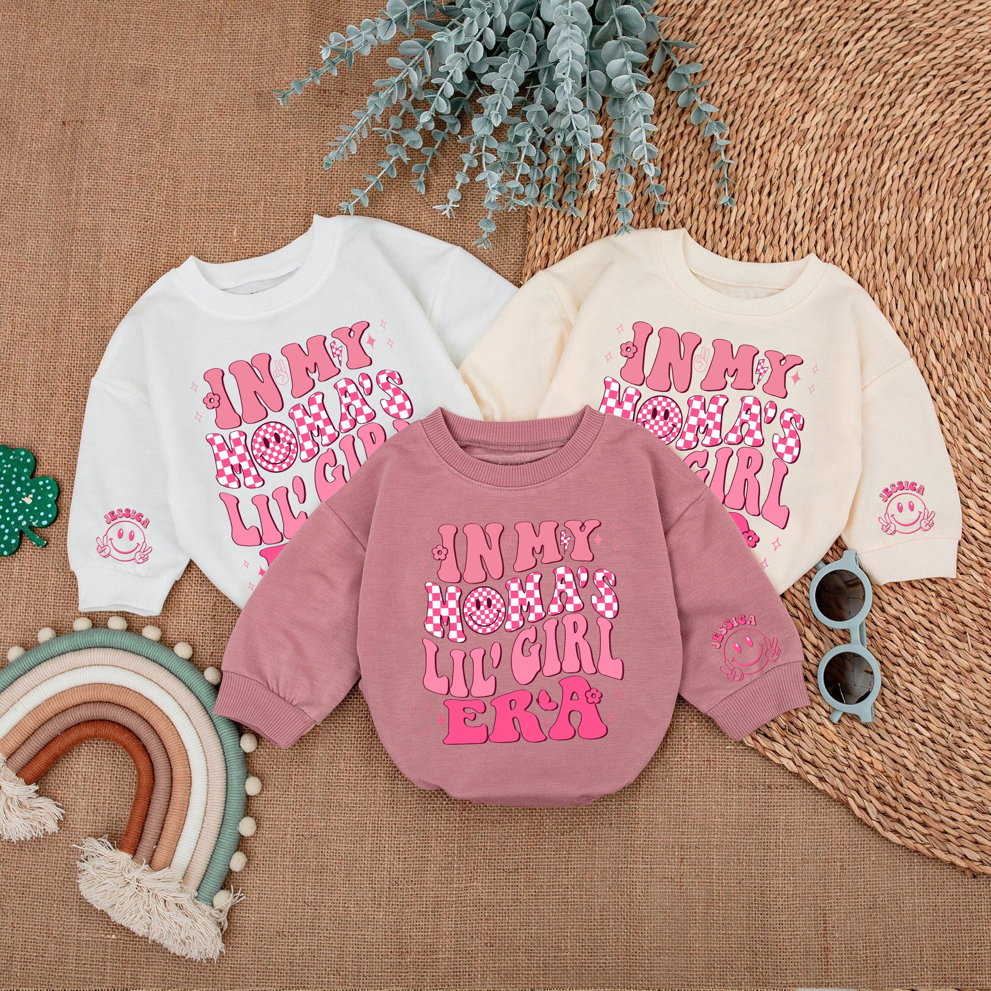 Baby Romper Long Sleeve Customize In My Moma's Lil' Girl Era Personalized Custom Babysuit - Gift For Baby - LuthCreative