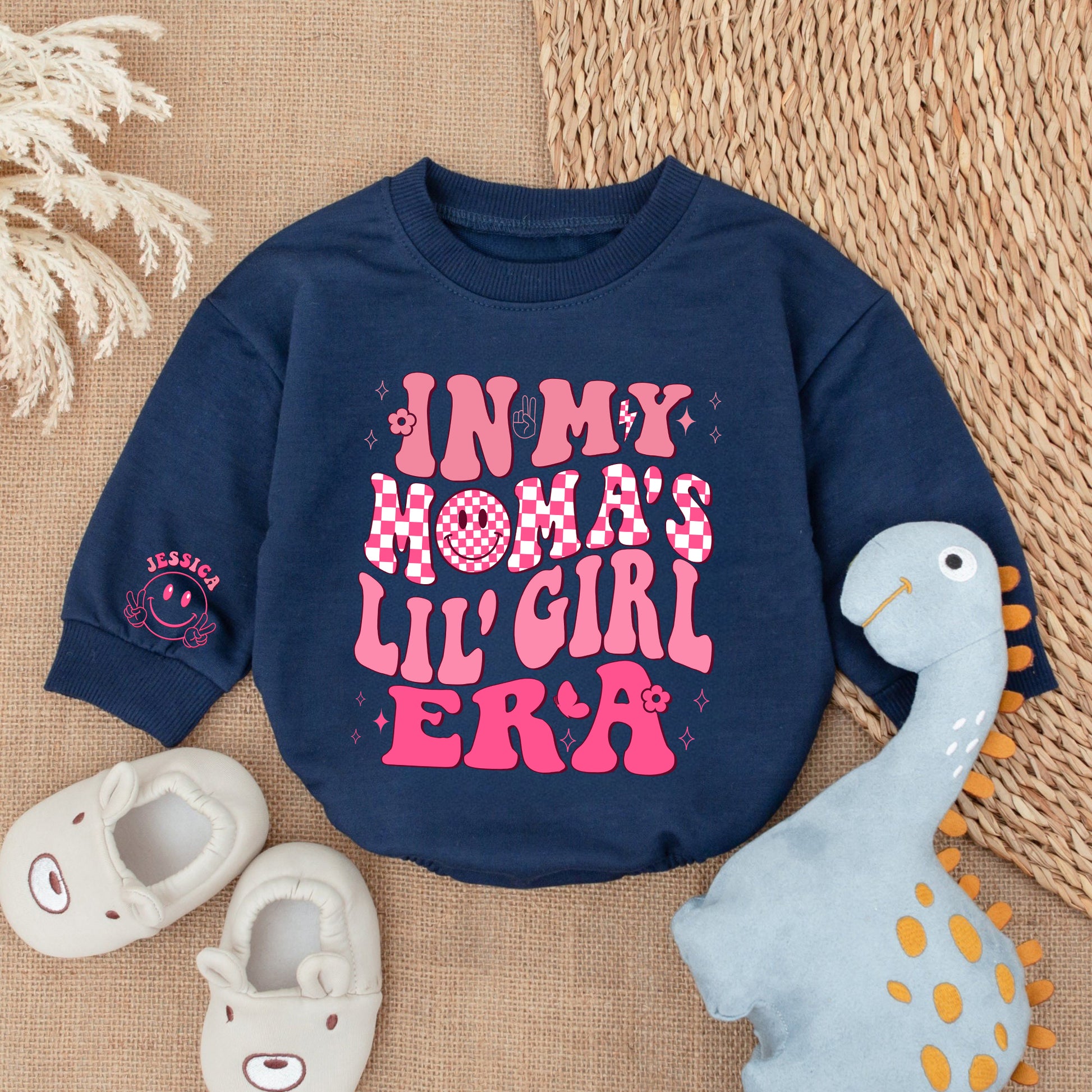 Baby Romper Long Sleeve Customize In My Moma's Lil' Girl Era Personalized Custom Babysuit - Gift For Baby - LuthCreative