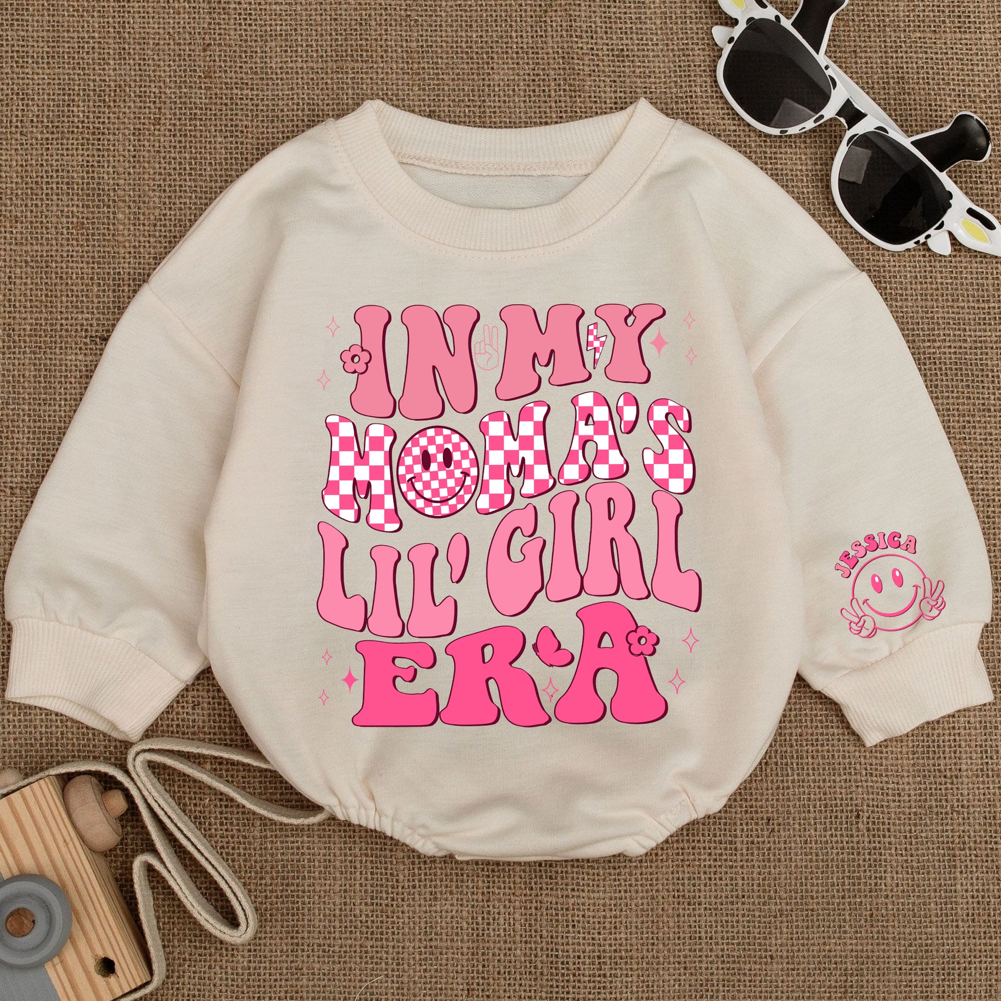 Baby Romper Long Sleeve Customize In My Moma's Lil' Girl Era Personalized Custom Babysuit - Gift For Baby - LuthCreative