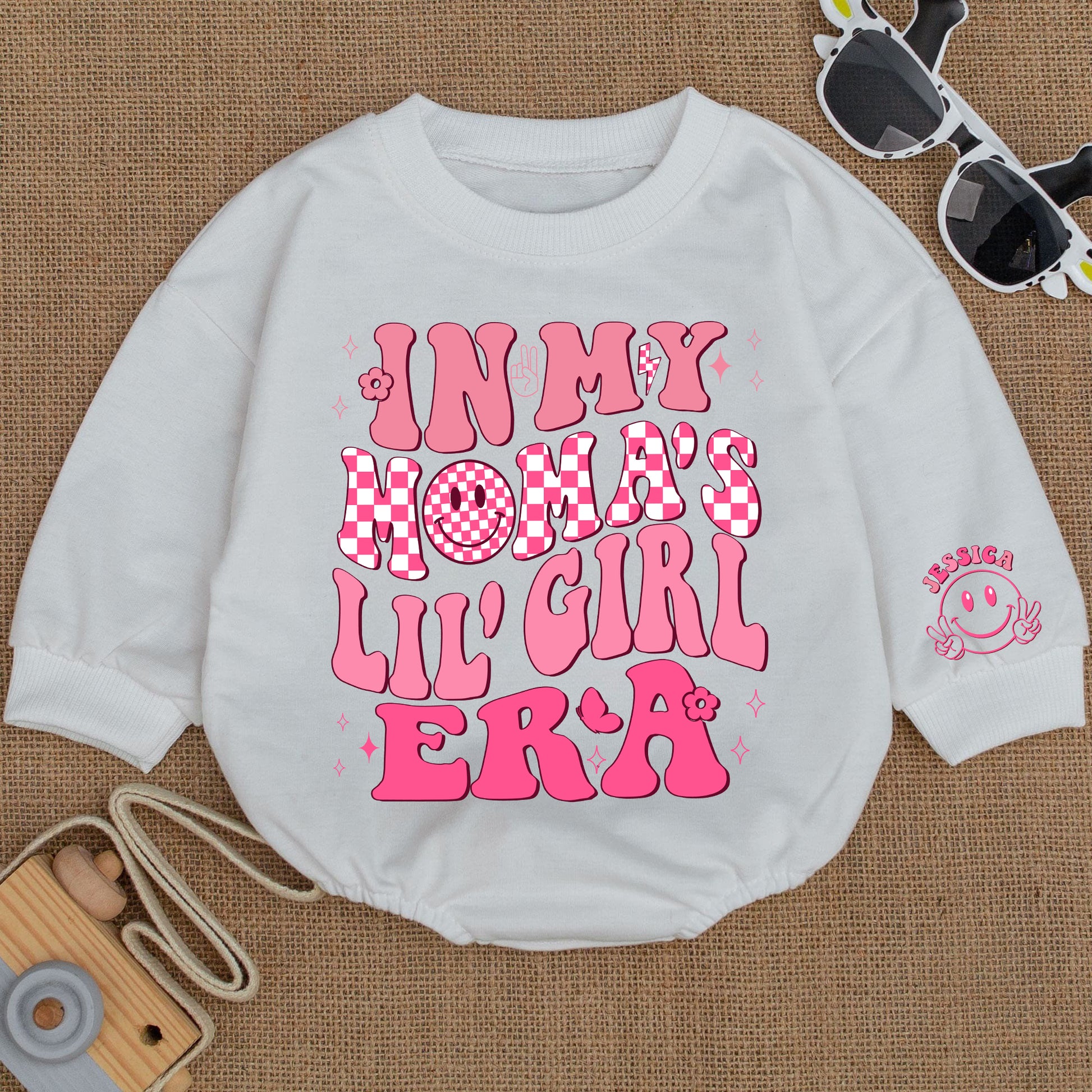 Baby Romper Long Sleeve Customize In My Moma's Lil' Girl Era Personalized Custom Babysuit - Gift For Baby - LuthCreative