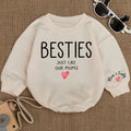 Baby Romper Long Sleeve Customize Besties Just like our moms Personalized Custom Babysuit - Gift For Baby - LuthCreative