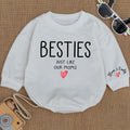 Baby Romper Long Sleeve Customize Besties Just like our moms Personalized Custom Babysuit - Gift For Baby - LuthCreative