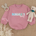 Baby Bodysuit Romper Long Sleeve Customize Mama's Boy Personalized Custom Babysuit - Gift For Baby & Mom - LuthCreative