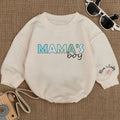 Baby Bodysuit Romper Long Sleeve Customize Mama's Boy Personalized Custom Babysuit - Gift For Baby & Mom - LuthCreative