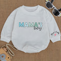 Baby Bodysuit Romper Long Sleeve Customize Mama's Boy Personalized Custom Babysuit - Gift For Baby & Mom - LuthCreative