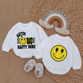 Baby Bodysuit Romper Long Sleeve Customize One Happy Due Personalized Custom Babysuit - Gift For Baby - LuthCreative