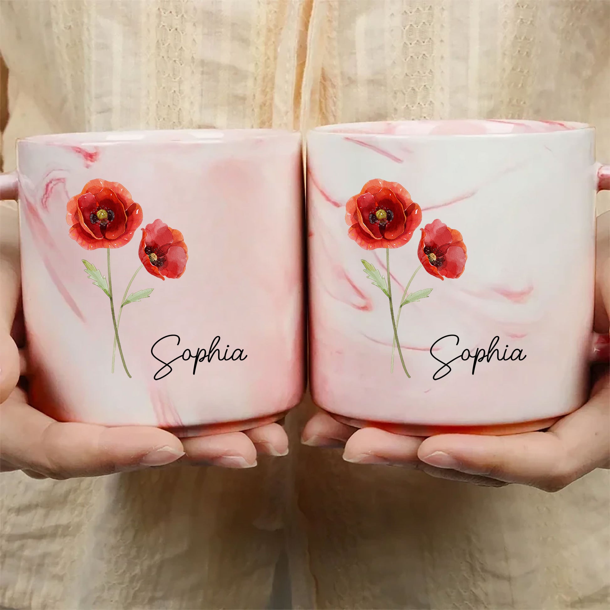 A Girl and Her Cats: The Perfect Personalized Marble Mug