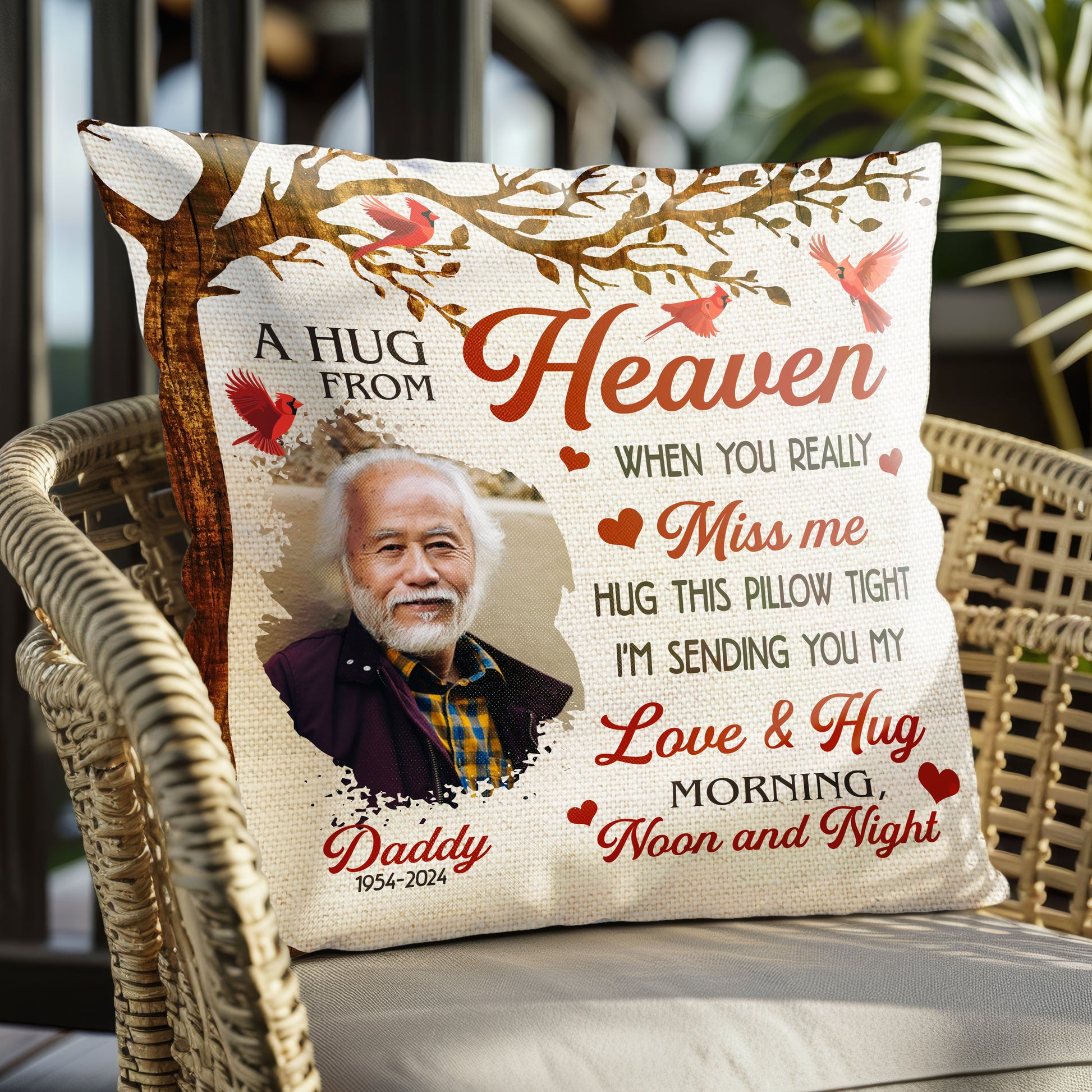 A Hug From Heaven When You Really Miss Me Personalized Pillow