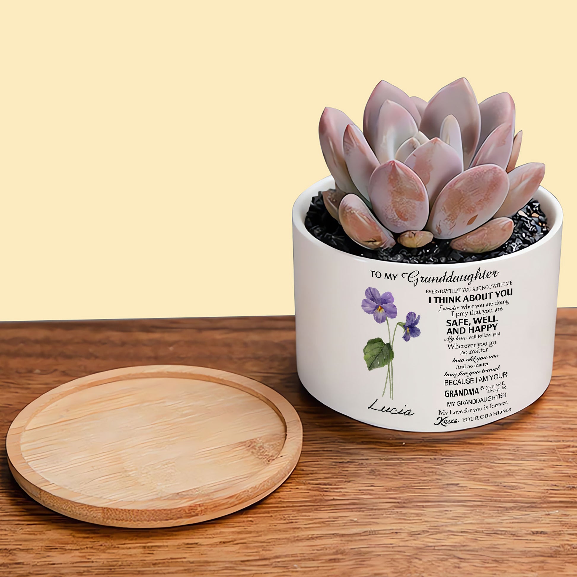 A Loving Gift for My Granddaughter: Birth Flower Personalized Plant Pot