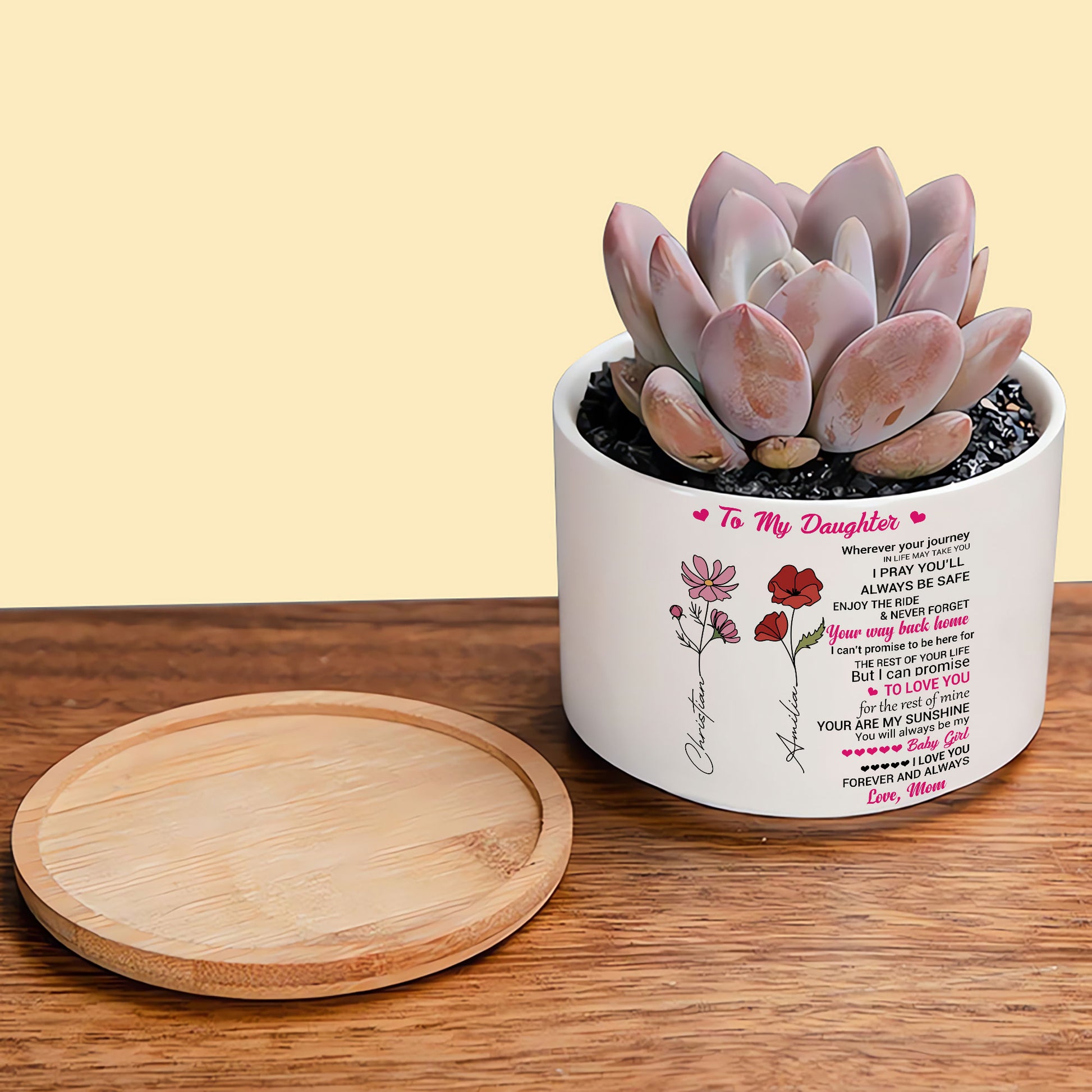 A Reminder of Love and Strength: Birth Month Flower Ceramic Plant Pot for My Daughter