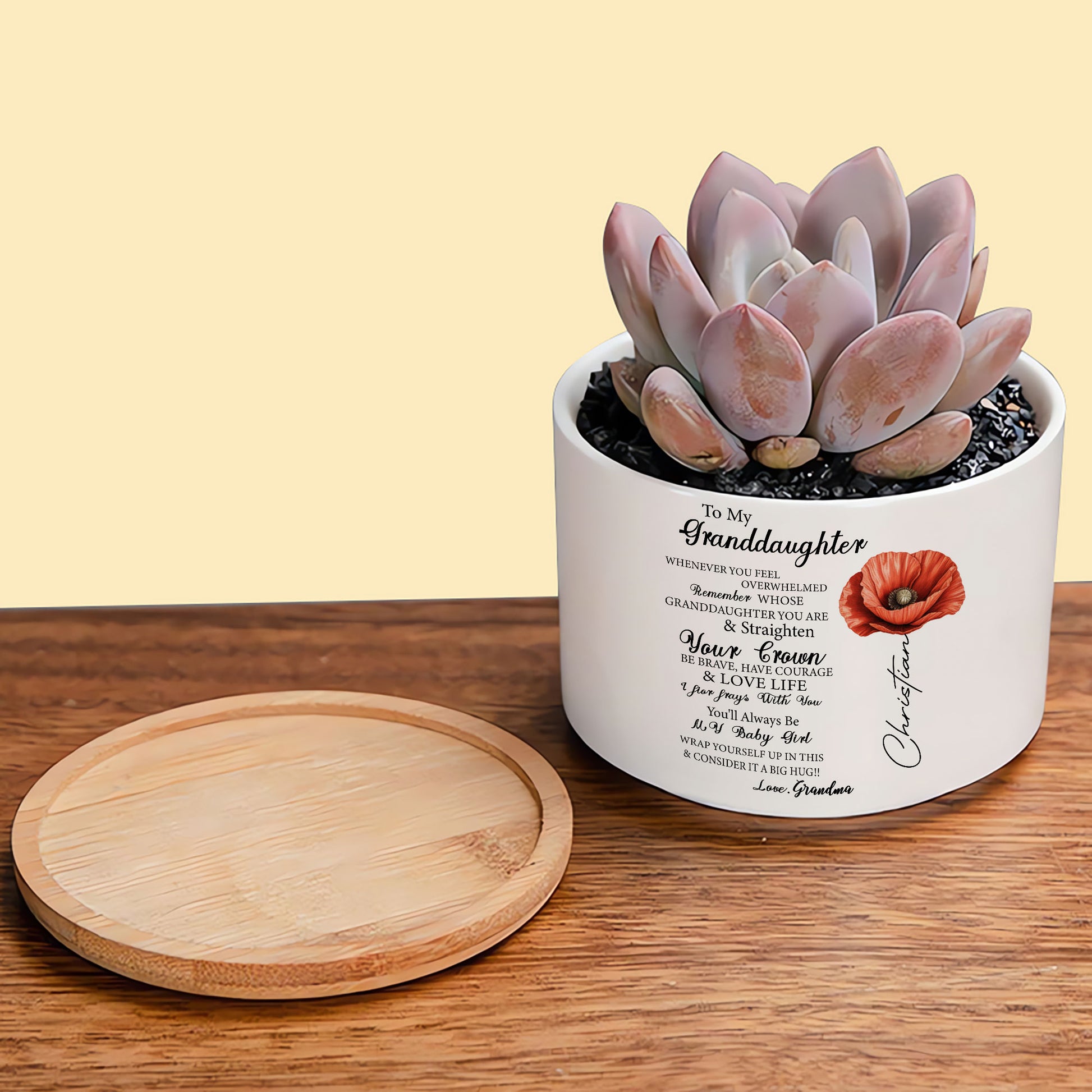 A Reminder of Strength: Whenever You Feel Overwhelmed, Remember Whose Birth Flower Ceramic Plant Pot