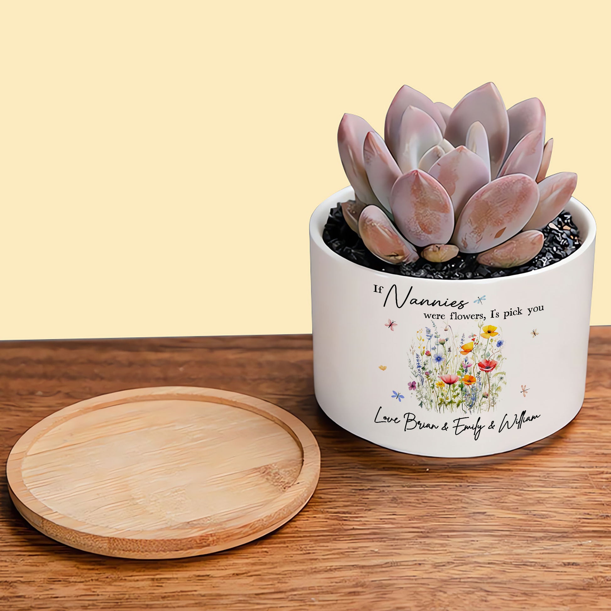 A Special Bloom for a Special Nanny: If Nannies Were Flowers, I'd Pick You – Birth Month Flower Custom Name Ceramic Plant Pot
