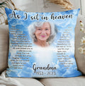 As I Sit In Heaven Memorial Square Photo Pillow
