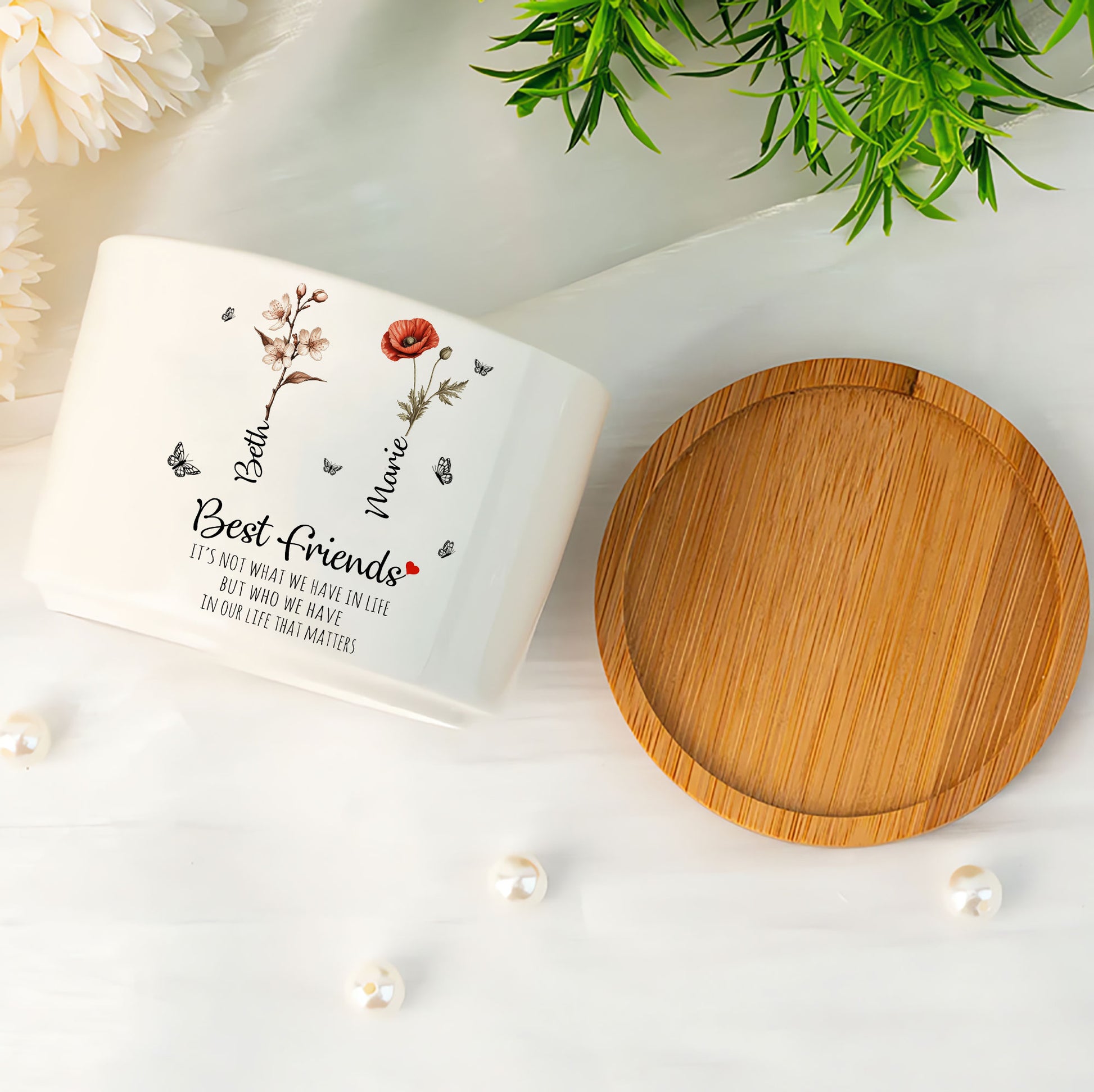 Best Friends Forever: Birth Flower Personalized Plant Pot for the Best of Friends