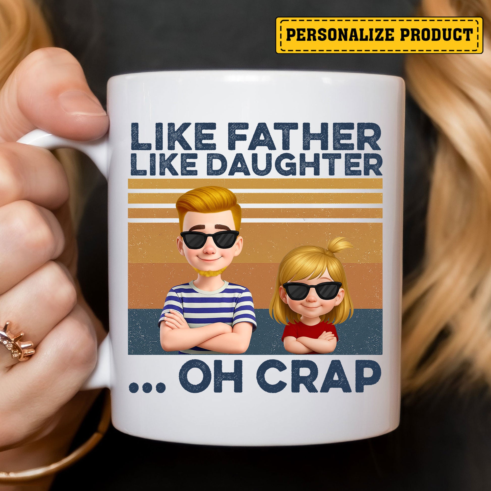 Best Funny Mug for Father’s Day – Like Father Like Daughter Custom Cup – A Unique Gift for Dads Who See Themselves in Their Mini-Me


