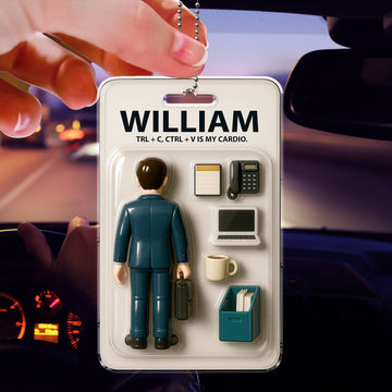 CTRL + C CTRL + V Is My Cardio – Personalized Car Ornament for Office Dads – Unique Father’s Day Gift for Admin & Tech Pros

