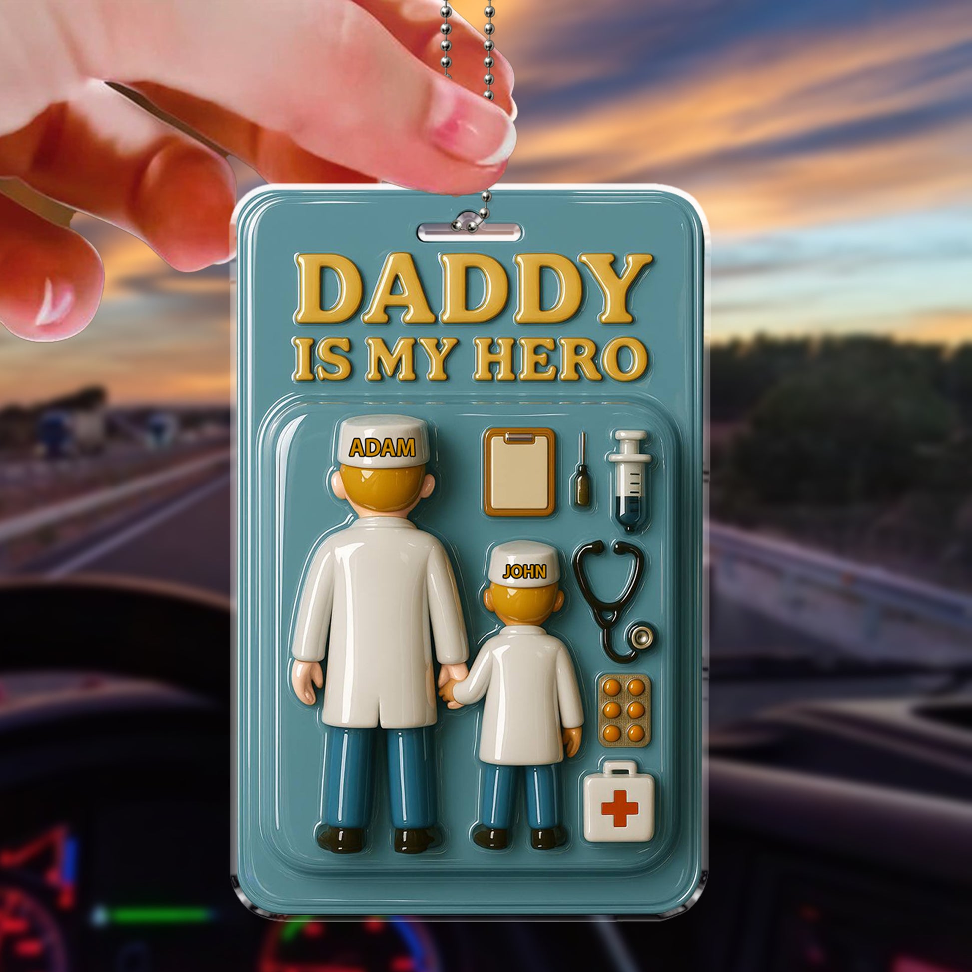 Celebrate Father’s Day with a Personalized Acrylic Doctor Father and Son Ornament – Thoughtful Gift for the Healthcare Hero in Your Life