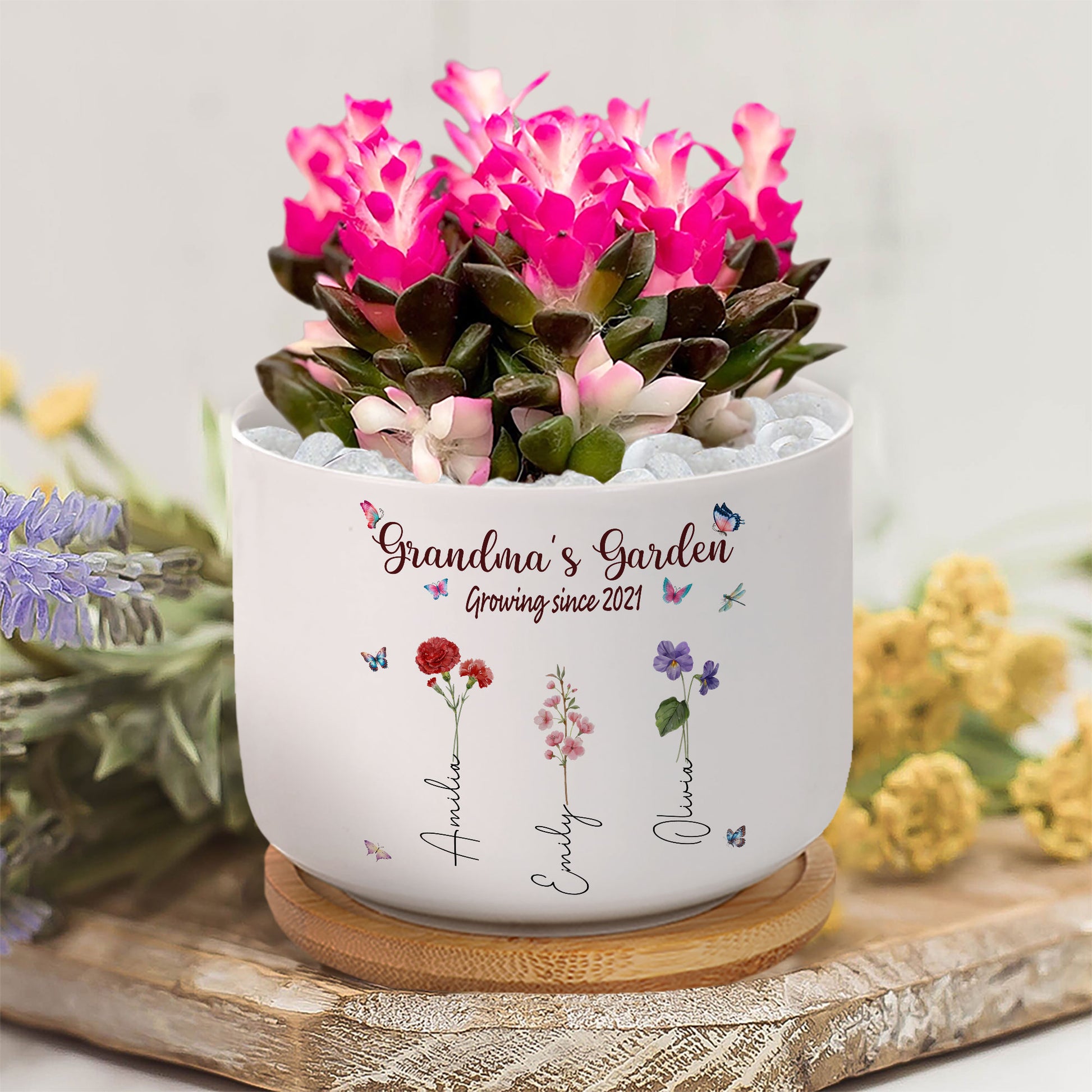 Celebrate Grandma’s Legacy: The "Growing Since Birth" Personalized Plant Pot