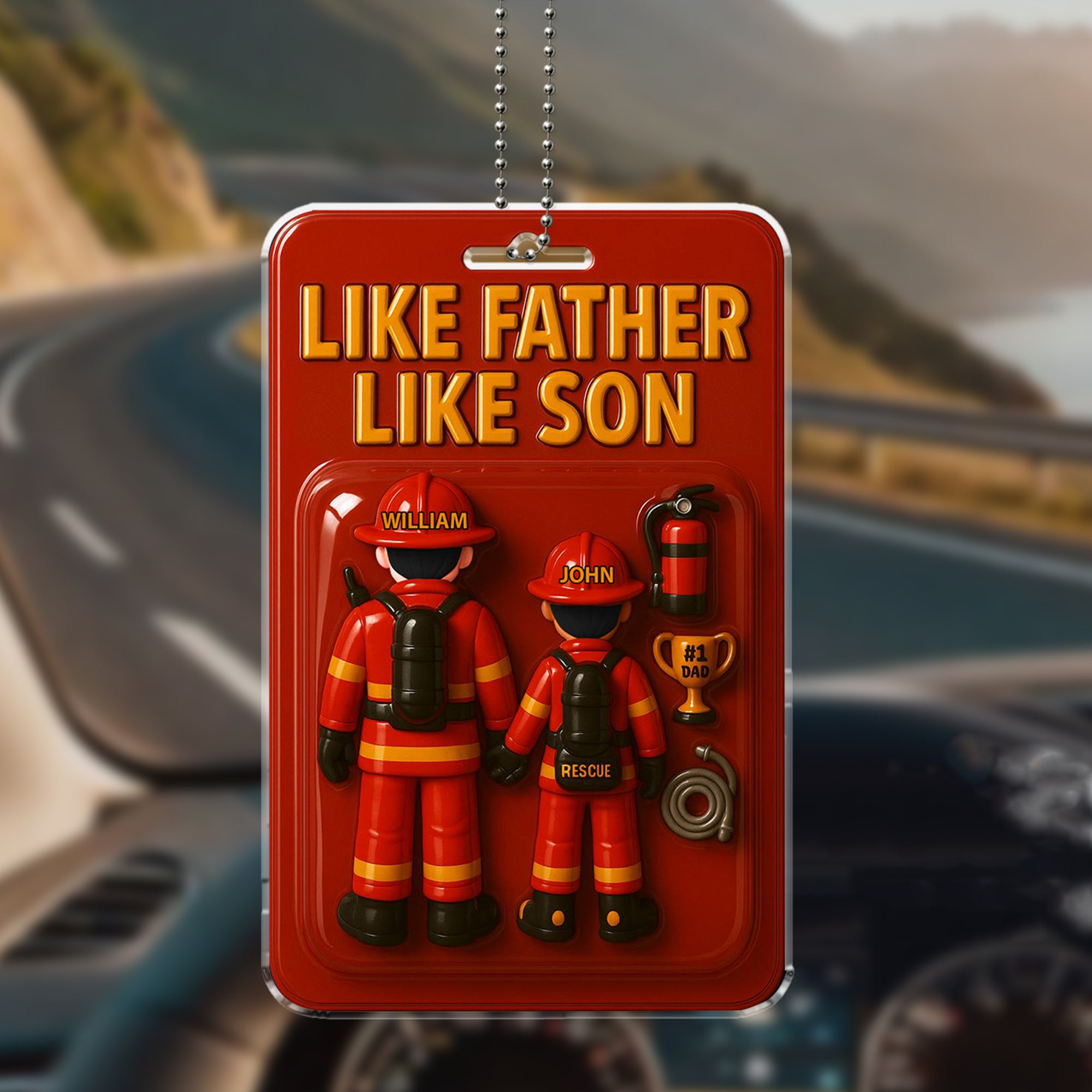 Celebrate Happy Father’s Day with a Firefighter Father-Son Car Ornament – Like Father Like Son Gift for Hero Dads