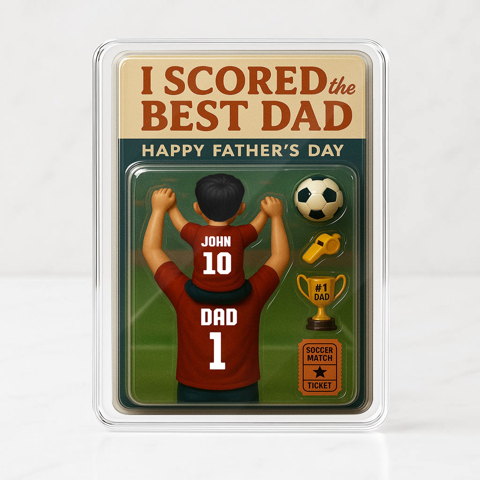 Celebrate Soccer Dad with This Personalized 3D Plaque – Custom Names, Jerseys, and Father’s Day Trophy Decor