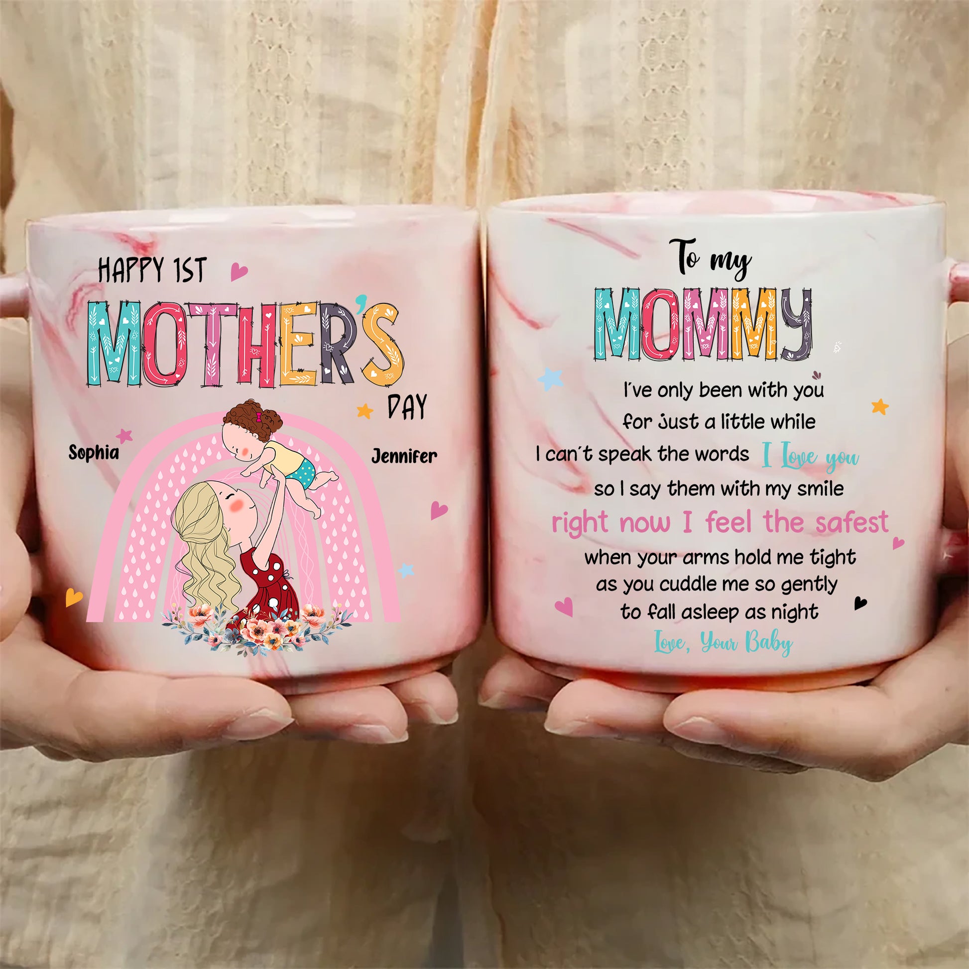 Celebrate Your First Mother's Day: Personalized Marble Mug for Mom
